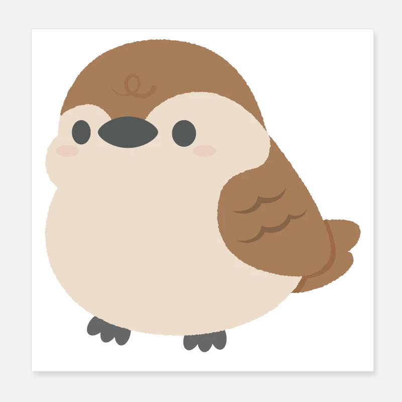 Rundlicher Spatz Poster 20x20 cm