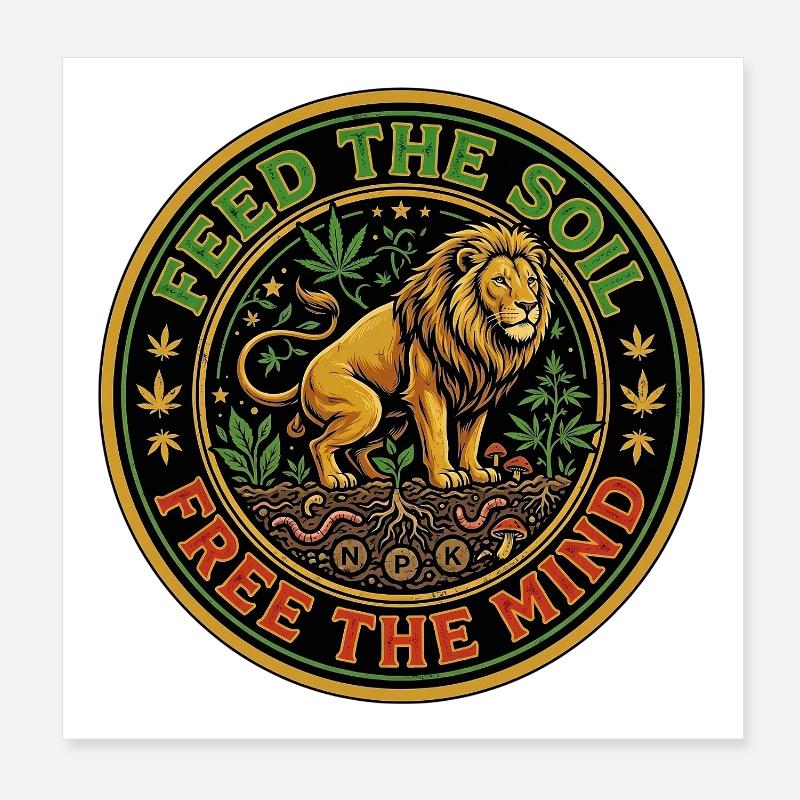 Lion Reggae Soil Poster 20x20 cm
