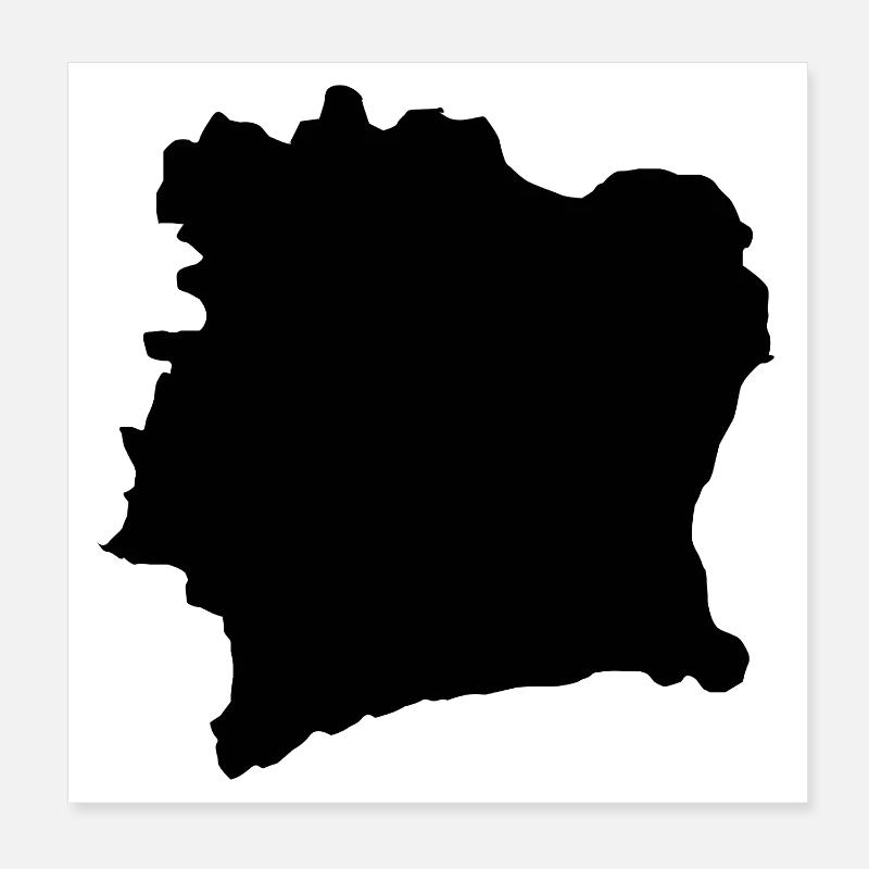 Ivory coast map Poster 8" x 8" (20x20 cm)