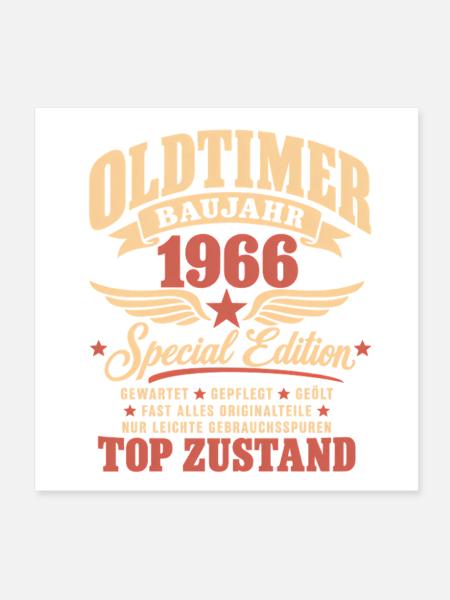 60. Geburtstag Mann Frau 60 Jahre Deko 1966 - Poster 20x20 cm - Weiß