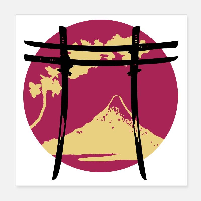 Japanischer Bogen Torii Poster 20x20 cm