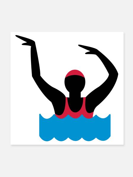 water aerobics - Poster 8" x 8" (20x20 cm) - white - Front