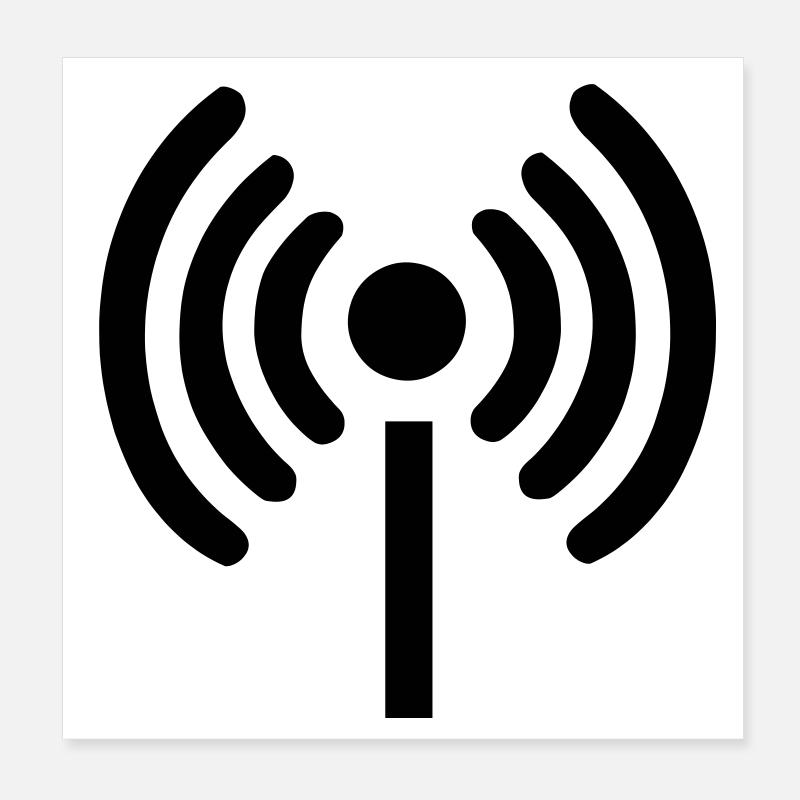Wi-Fi Symbol Poster 8" x 8" (20x20 cm)