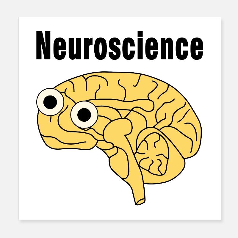 Neuroscience Brain Poster 8" x 8" (20x20 cm)