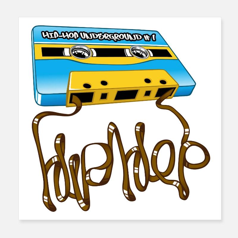 Cassette hip-hop underground - Poster 20 x 20 cm - blanc