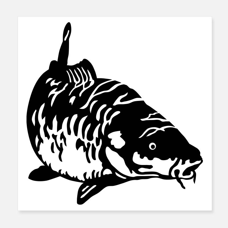 Karpfen Poster 20x20 cm