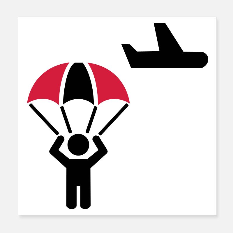 Fallschirmspringer Poster 20x20 cm