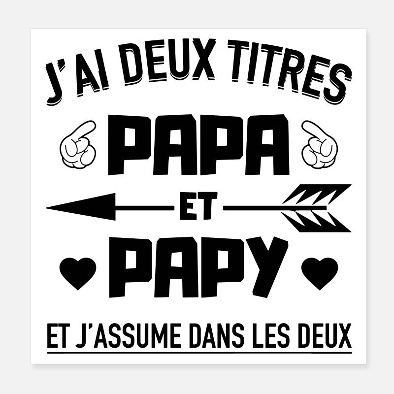 papa et papy Poster 20 x 20 cm