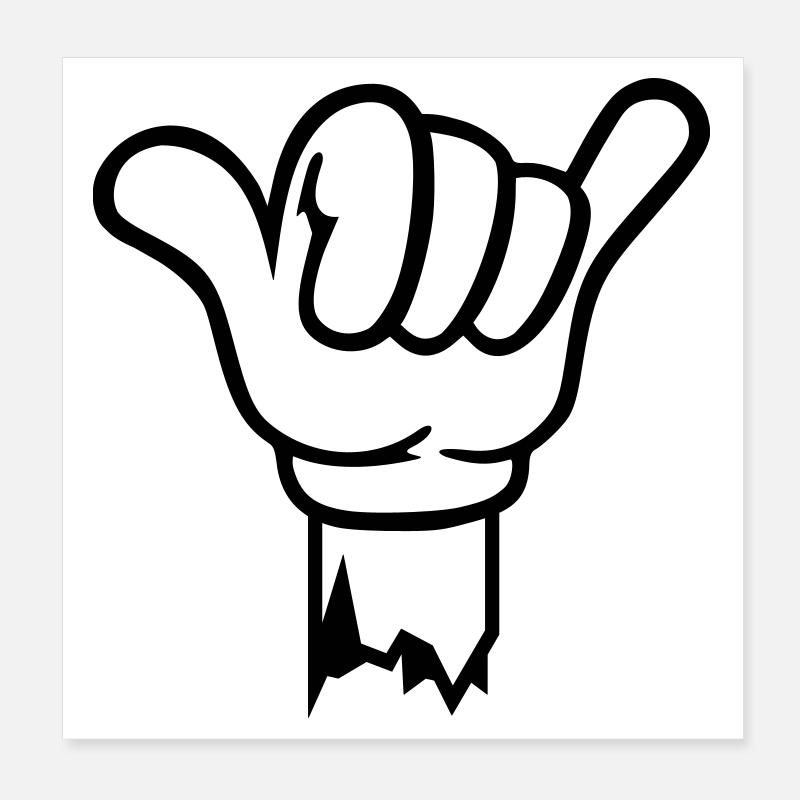 geste hand shaka Poster 20x20 cm