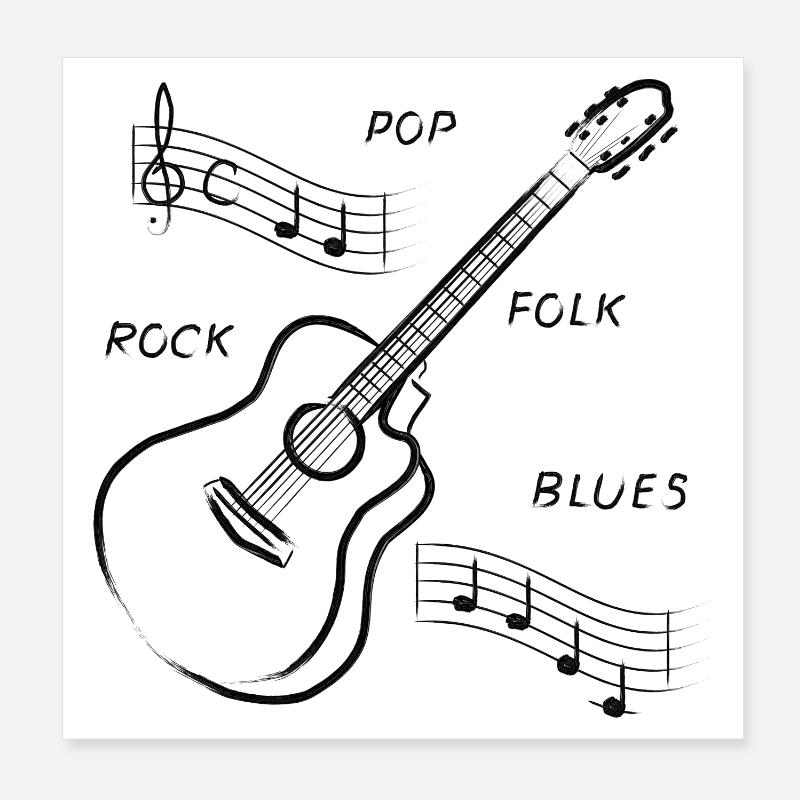 guitare Poster 20 x 20 cm