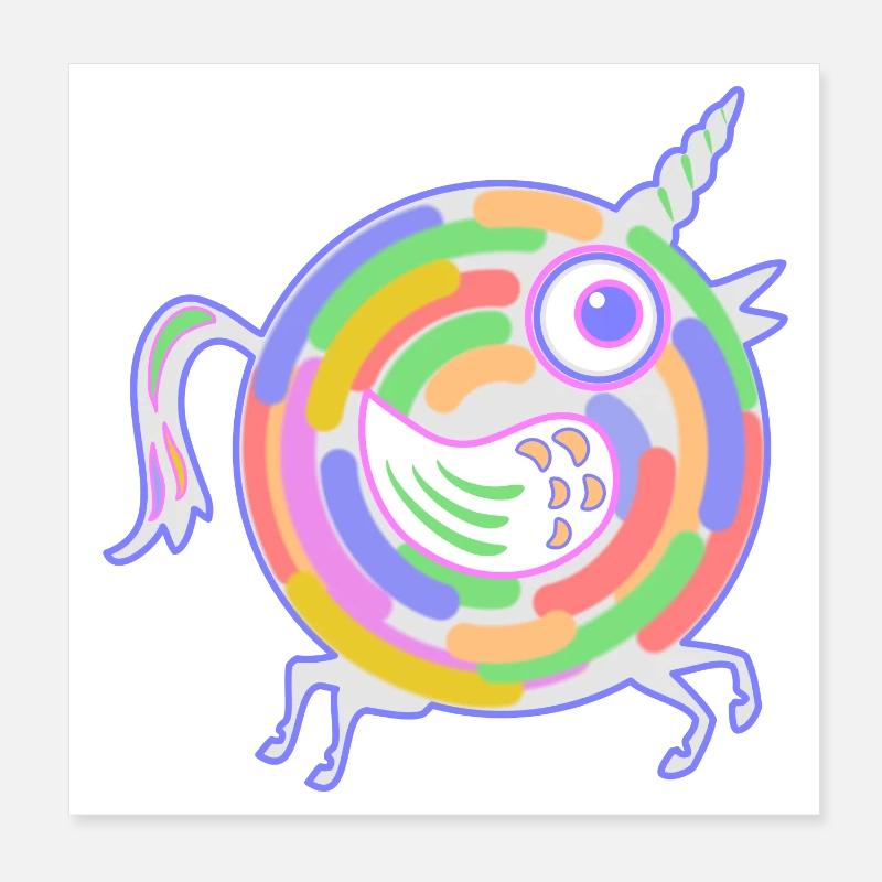 licorne Poster 20 x 20 cm