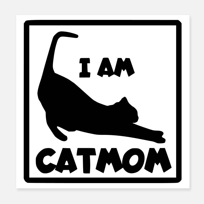 Ich bin eine Katzenfrau und Mutter # Poster 20x20 cm