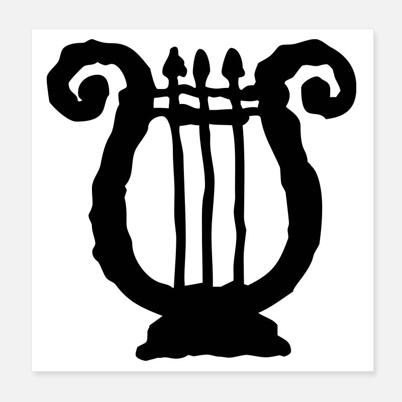 lyre, lyre, luth | vectorgraphique = Changez de couleur ! Poster 20 x 20 cm
