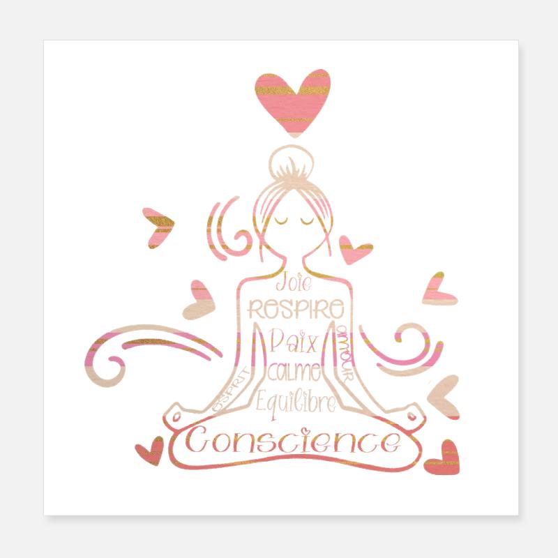 Conscience Zen Cœur Pastel Poster 20 x 20 cm