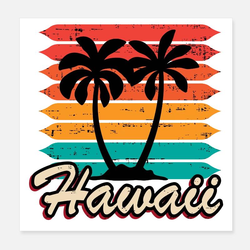 Hawaï Poster 20 x 20 cm