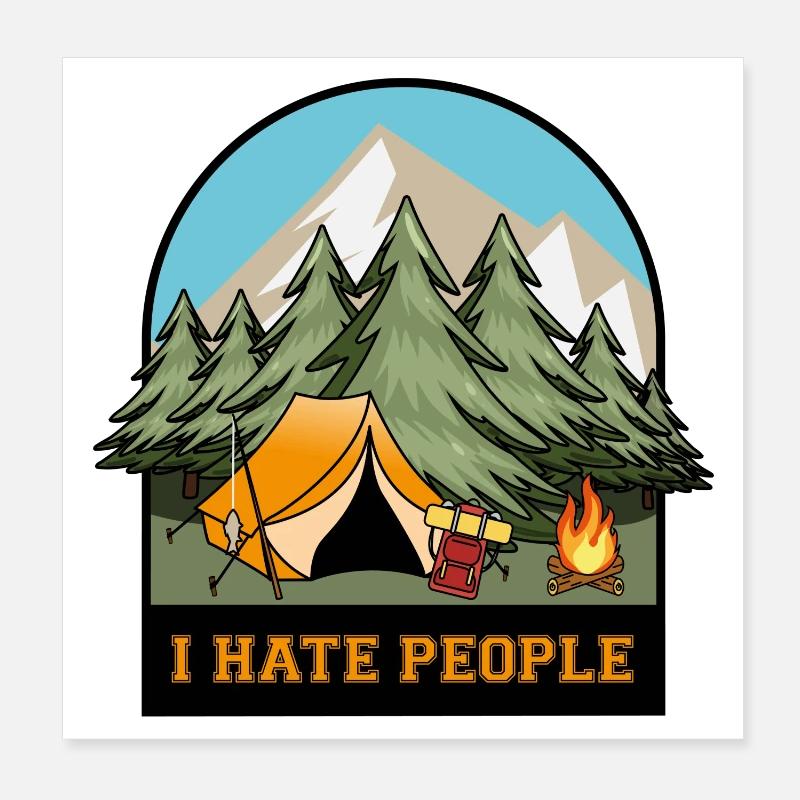 Ich hasse Menschen Poster 20x20 cm