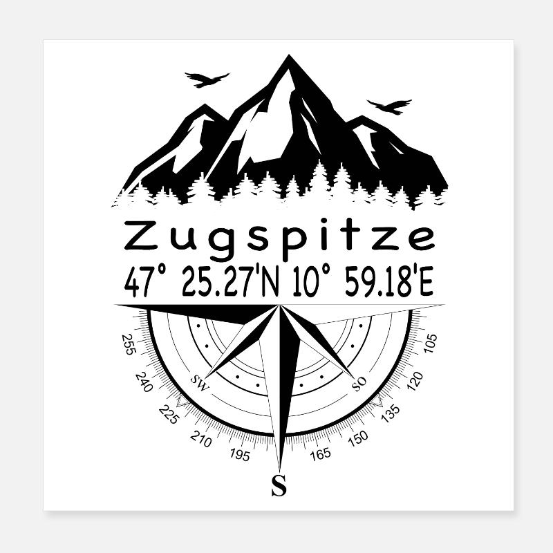 Zugspitze Poster 20x20 cm