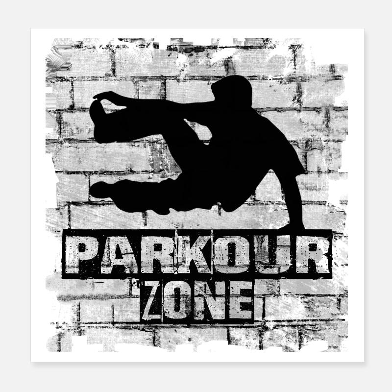 Parkour - Poster 20x20 cm - Weiß