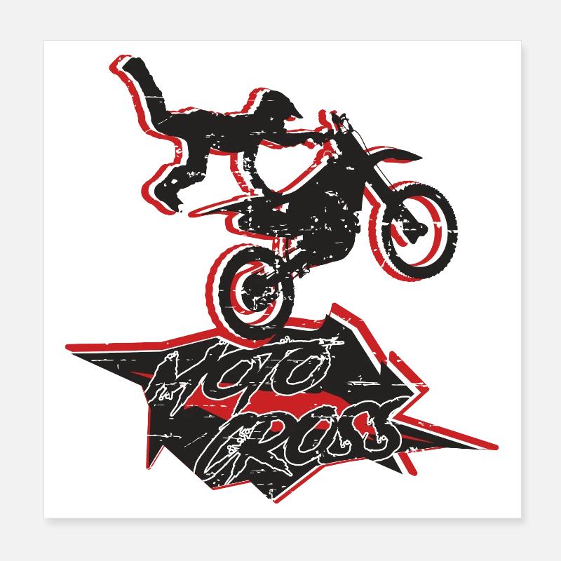 Cascadeur de motocross Poster 20 x 20 cm