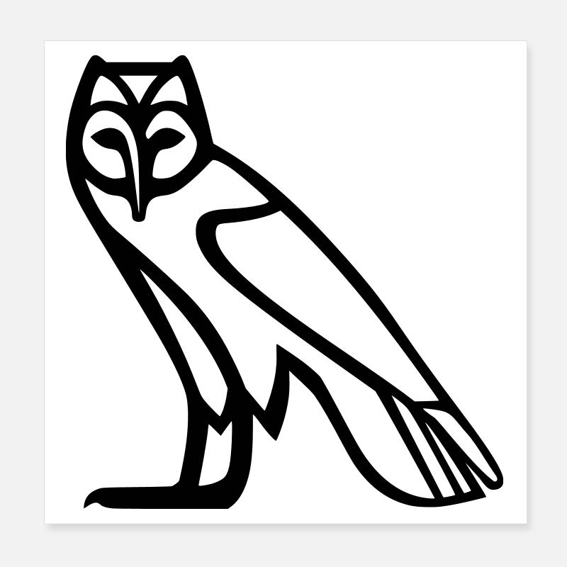 Owl hieroglyph Poster 8" x 8" (20x20 cm)
