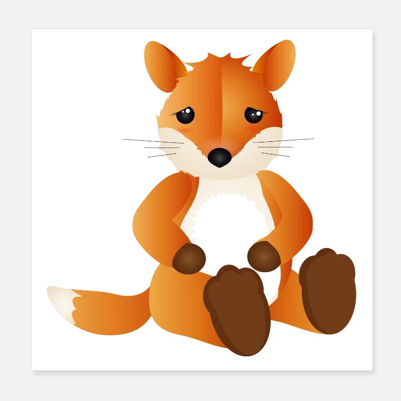 Petit renard sucré comme compagnon animal Poster 20 x 20 cm