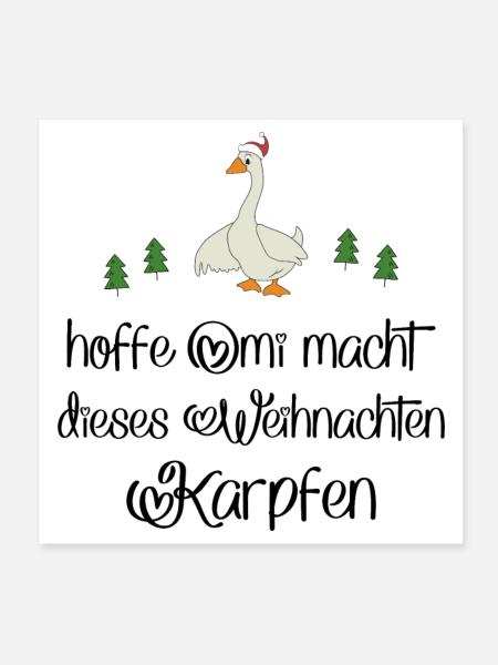 Lustige Geschenke zu Weihnachten - Poster 20x20 cm - Weiß - Vorne