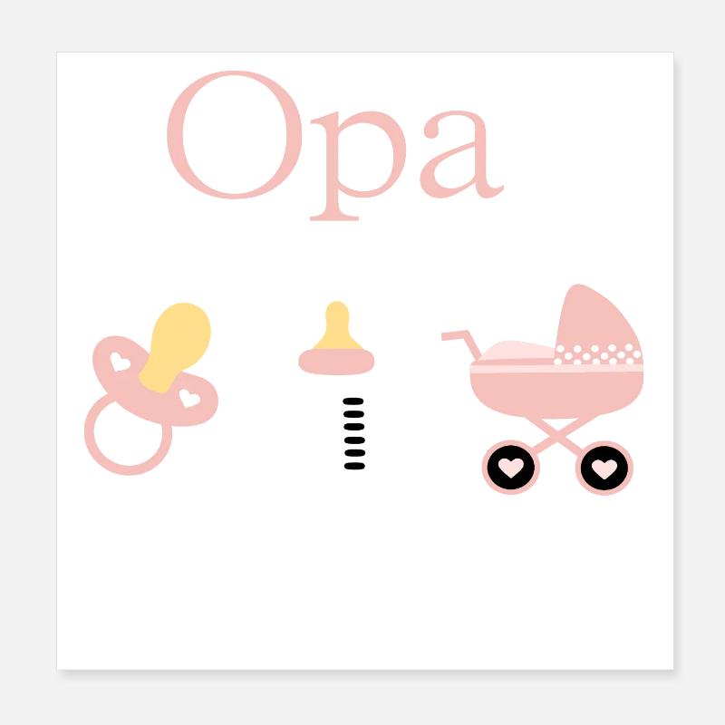 Opa 2026 Geburt Mädchen Vorlage personalisierbar Poster 20x20 cm