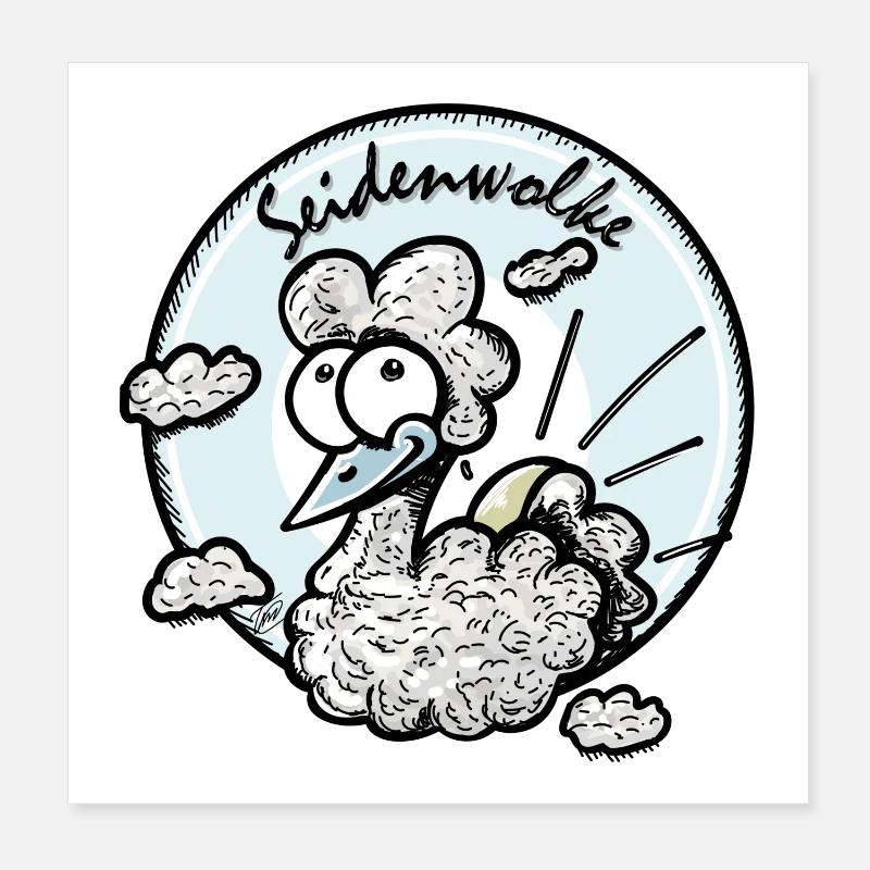 Seidenwolke Poster 20x20 cm