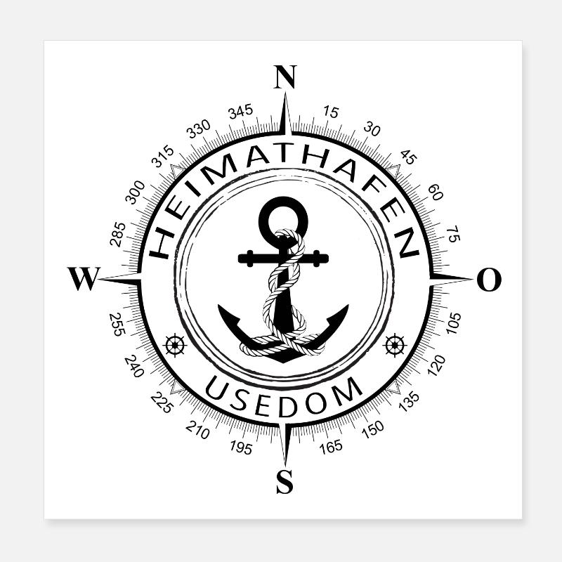 Heimathafen Usedom Poster 20x20 cm