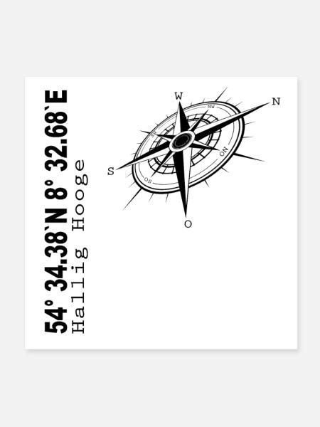 Hallig Hooge - Poster 20x20 cm - Weiß
