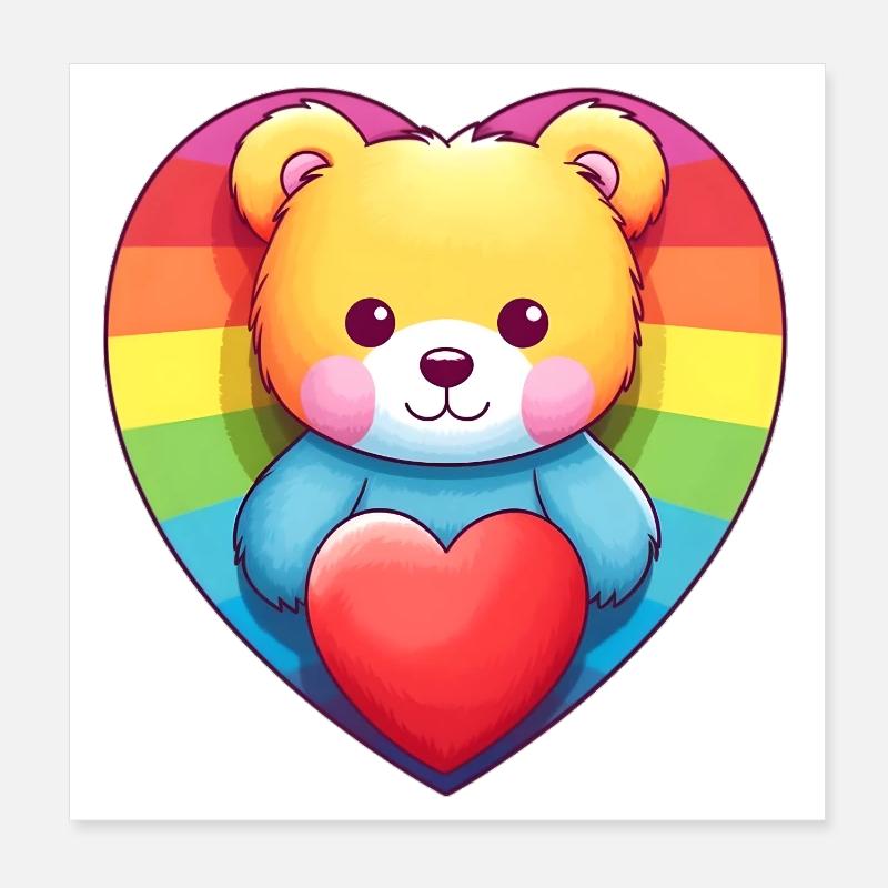 Love is a Bear Necessity Poster 8" x 8" (20x20 cm)