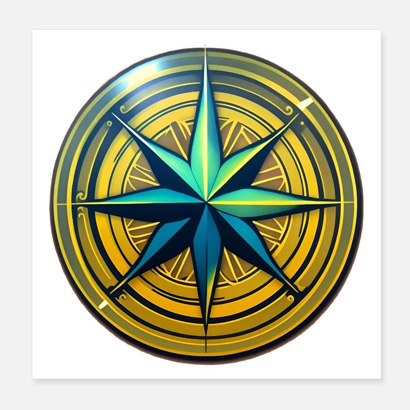 Compass Poster 8" x 8" (20x20 cm)