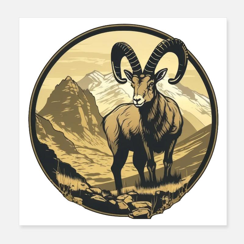 Capricorne Poster 20 x 20 cm