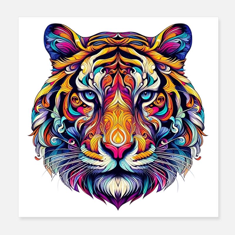 Tiger Poster 8" x 8" (20x20 cm)