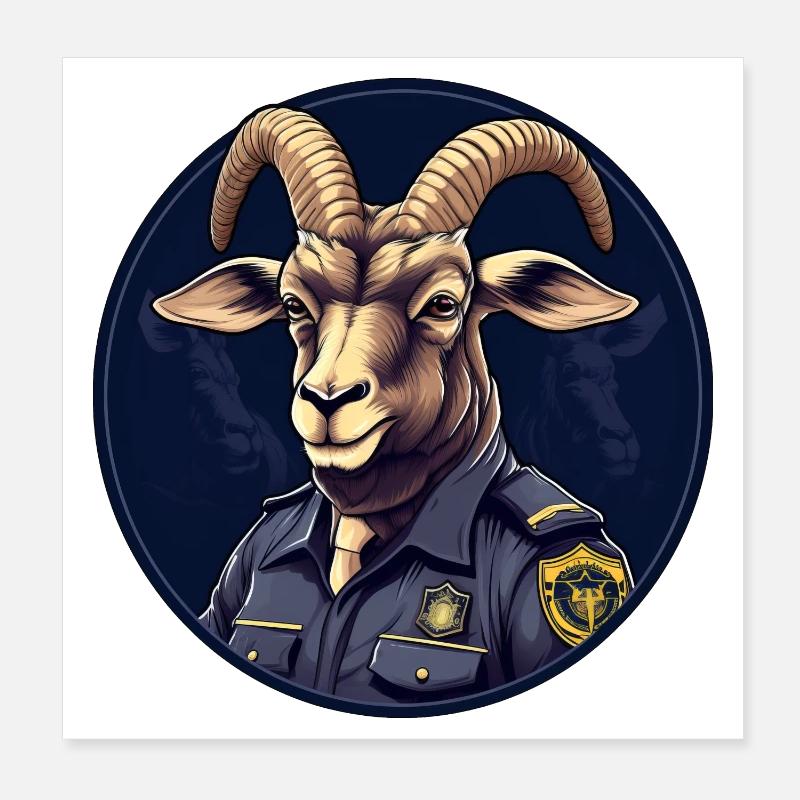 Capricorn Policeman Poster 8" x 8" (20x20 cm)