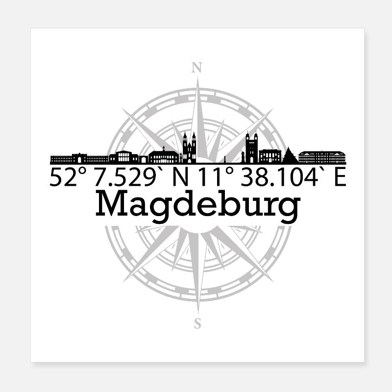Skyline Magdeburg Poster 20x20 cm