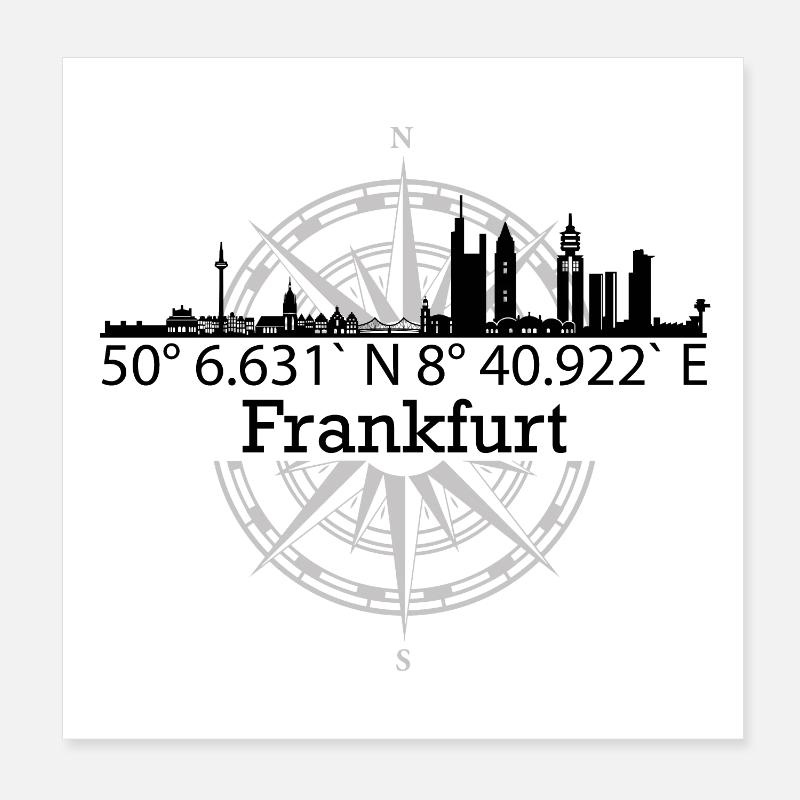 Skyline Frankfurt Poster 20x20 cm