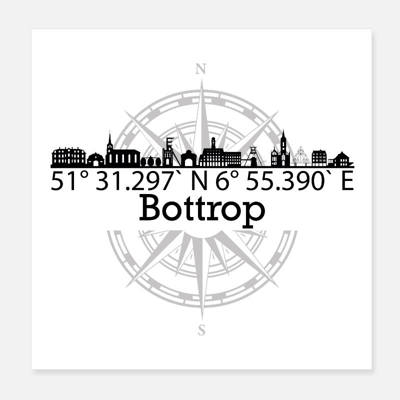 Skyline Bottrop Poster 20x20 cm