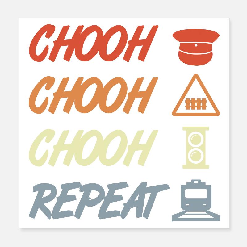 Railroad Joke Poster 8" x 8" (20x20 cm)