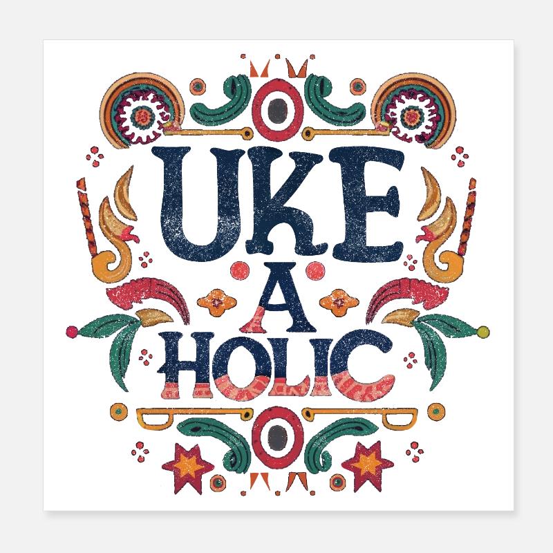 Uke-aholic Poster 20 x 20 cm