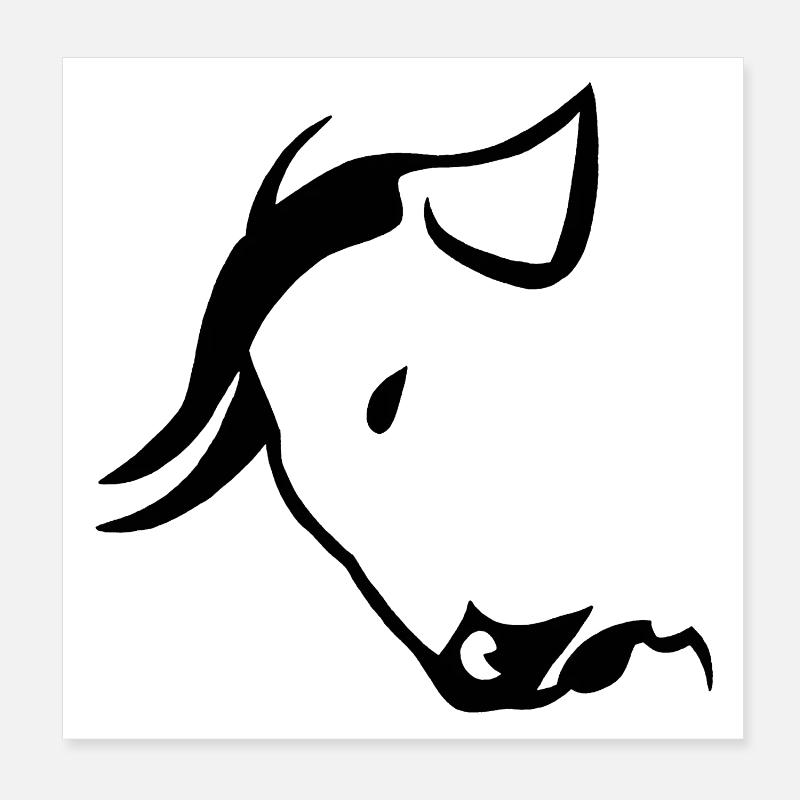Schwarzer Stierkopf Poster 20x20 cm