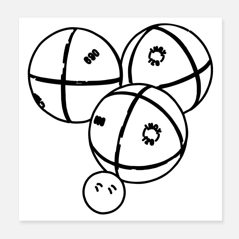 Petanque Kugeln Poster 20x20 cm