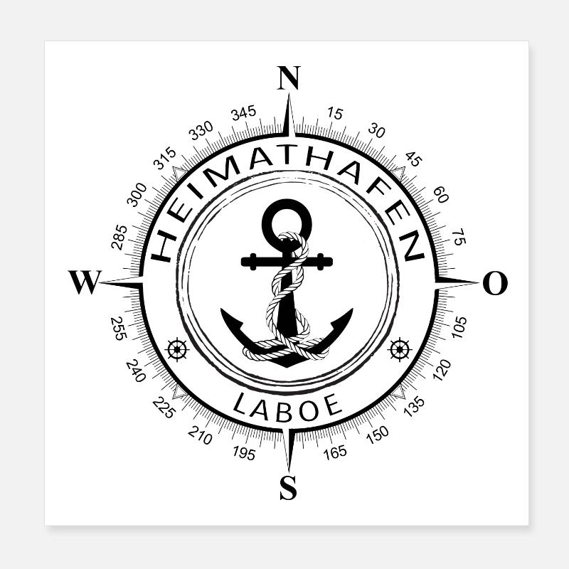 Heimathafen Laboe Poster 20x20 cm