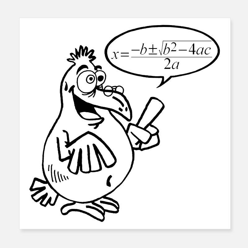 Black Smart Bird Poster 8" x 8" (20x20 cm)