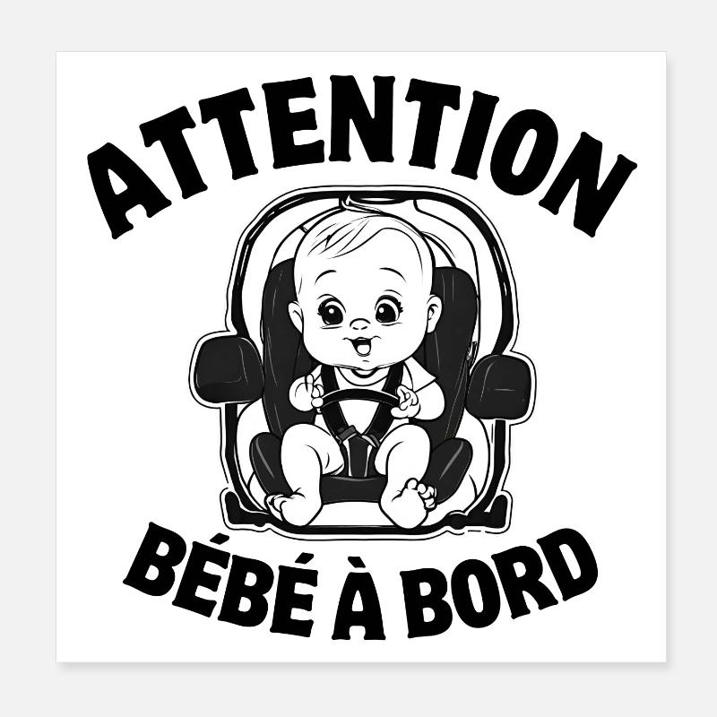 bébé à bord, enfant, bébé Poster 20 x 20 cm