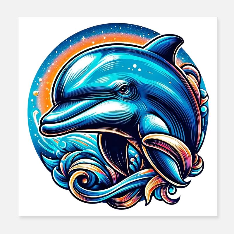 Dauphin Poster 20 x 20 cm
