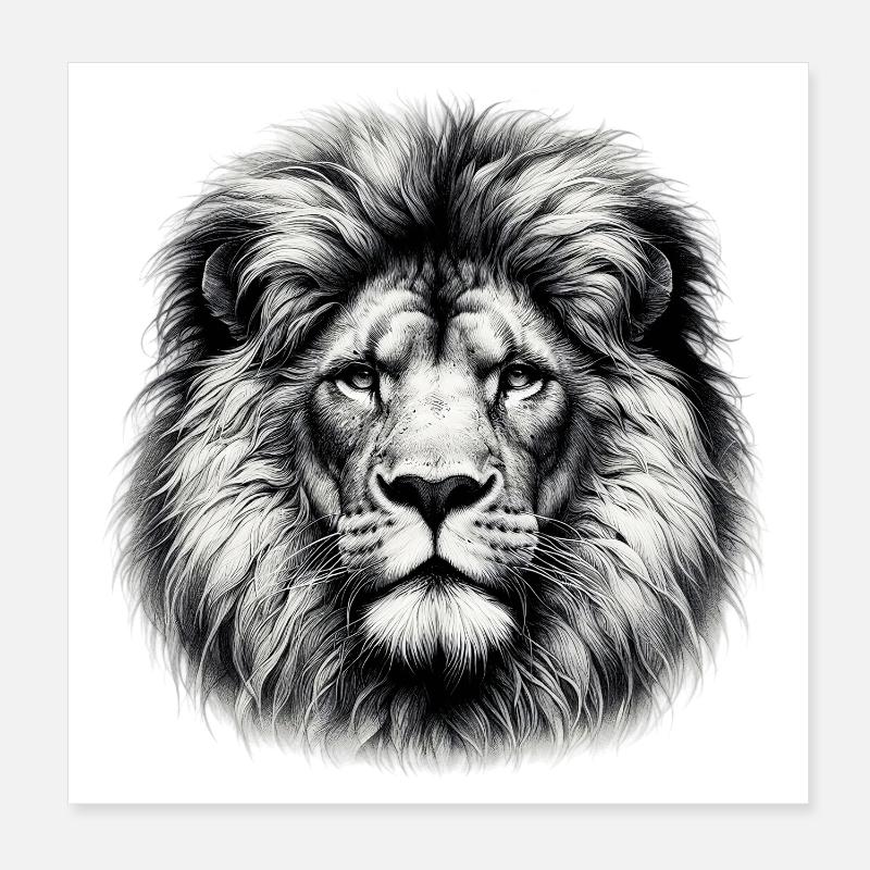 Lion Poster 8" x 8" (20x20 cm)