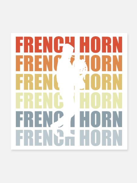 Retro Horn - Poster 20x20 cm - Weiß - Vorne