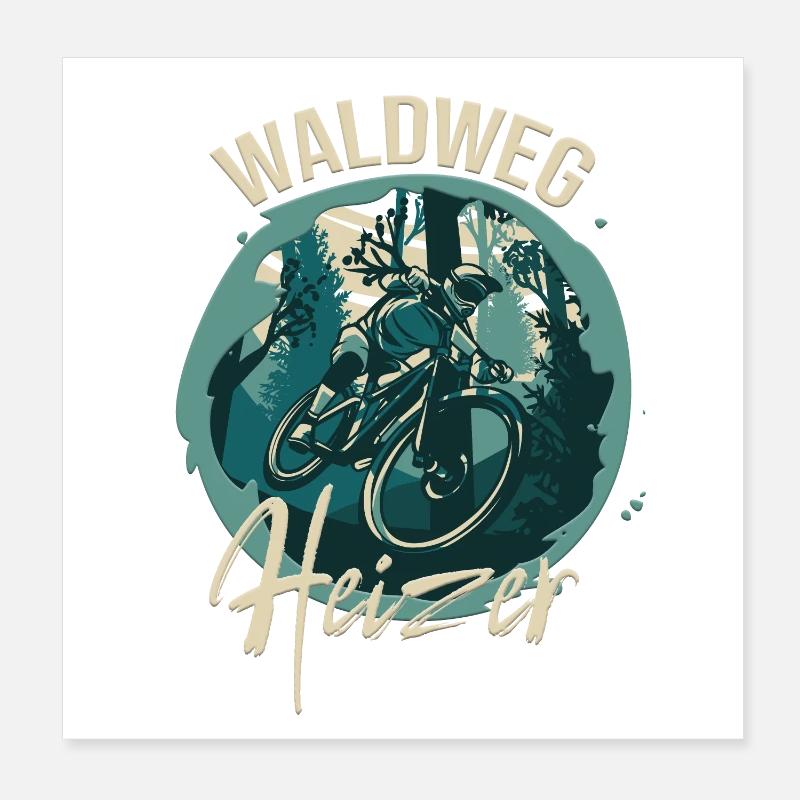 Waldweg Heizer Poster 20x20 cm