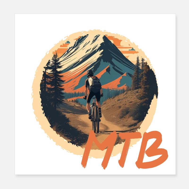 Mountainbike Poster 20x20 cm